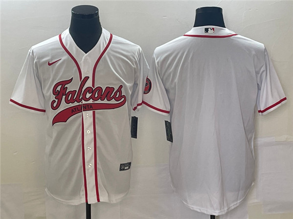 Men's Atlanta Falcons Blank White With Patch Cool Base Stitched Baseball Jersey
